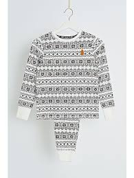 These family christmas pajamas come in a red and white fair isle complete with little reindeers. White Fairisle Family Christmas Pyjamas Kids George At Asda