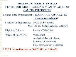 Address, phone number, thapar university reviews: Thapar University Patiala Centre For Industrial Liaison And Placement Ppt Download