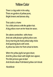 Yellow Color Poem For Children Kids Poems Yellow Color Poems