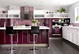 Designers added color in kitchen seating areas, notably by including simple navy blue tolix stools. Wine Kitchen Colors Modern Kitchens Color Combinations Purple Kitchen Modern Kitchen Colours Stylish Kitchen