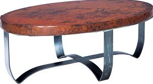 These tables are specially designed for placing refreshments such as coffee and other beverages in the home. Round Strap Coffee Table With Hammered Copper Top Boulevard Urban Living