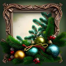 Christmas Decorated Frame, Around Spruce Branches, Needles and a Bauble and  Pinecone. in the Middle Spaces for Your Own Content Stock Vector