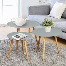 Shop with afterpay on eligible items. 3 Piece White Coffee Table Sets Wooden Side Bedside Round Lamp Scandinavian Ebay