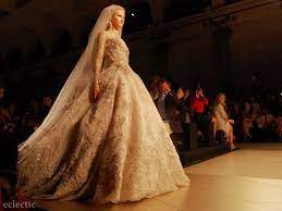 Elie Saab Organza Embossed Gold Brocade Wedding Gown 2012 Gold Wedding Gowns Wedding Gowns With Sleeves Wedding Dresses Unique