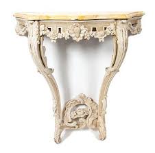Meditation console table in soft gold and solid grey pine. A Louis Xv Style Carved And Painted Wall Mounted Console Table Height 32 X Width 32 3 4 X Depth 16 Inches Sold At Auction On 4th October Bidsquare