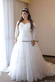 Plus Size Wedding Dresses With Long Sleeve 2018 Modest Luxury Lace Beaded V Neck Corset Plus Wedding Dresses Wedding Dresses Vintage Country Ball Gowns Wedding