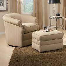 Both the chair and ottoman feature solid wood round legs in slightly flare out to complete the look. Smith Brothers Accent Chairs And Ottomans Sb Barrel Swivel Chair And Ottoman With Casters Wayside Furniture Chair Ottoman Sets