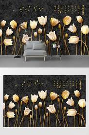 Modern Stereo Tulip 3d Tv Background Wall Decors 3d Models Psd Free Download Pikbest Decor Wall Background Background