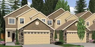 Duplex house plans are homes or apartments that feature two separate living spaces with separate entrances for two families. 4 Plex House Plans Master Bedroom On Main 4 Unit Townhouse Plan