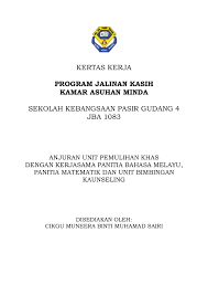 Bahagian pendidikan khas kementerian pendidikan malaysia. Kertas Kerja Program Jalinan Kasih