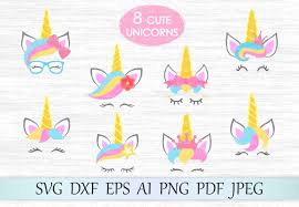 6 variations of unicorn face (colour and black). Unicorn Kit Svg Unicorn Svg File Unicorn Head Svg Unicorn Face Svg Cute Unicorns Unicorn Cricut Unicorns Clipart Unicorns Cut File 100017 Svgs Design Bundles
