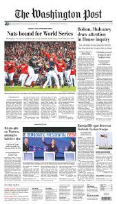 From twitter sphere to white house. Post Sports On Twitter Here Is Today S Washingtonpost Front Page Nats Bounds For World Series And The Postsports Cover Nationals League Https T Co Dtsazbyvg9