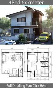 Modern house plans ground floor plan sq.ft detailsfirst floor plan sq.ft detailsroom detailnumber of bedroomsestimate3d elevation. Small Home Design Plan 6x7m With 4 Bedrooms Home Design With Plansearch Narrow House Plans Small House Layout House Layouts