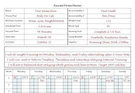 Week Training Plan Template Fitness Planner For Focused Program ...