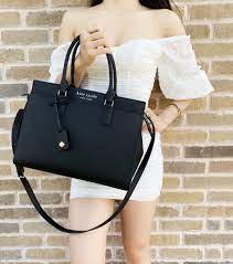 Spade flower coated canvas casey medium satchel. Kate Spade Cameron Large Top Zip Satchel Black Crossbody Leather