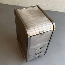 Steelmaster file cabinet with safe. Brushed Steel Roll Top File Cabinet By Steel Master At 1stdibs