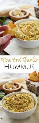Easy Roasted Garlic Hummus The Chunky Chef Food Processor Recipes Roasted Garlic Hummus Recipes