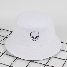 Alien Bucket Hat In 2021 Bucket Hat Aesthetic Girl Bucket Hat White Stylish Hats