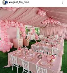 I used 97 cent plastic tablecloths, and cut each one in half to make all the draping decorations. 76 Pink Party Decor Ideas Pink Parties Party Party Decorations