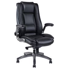 Office Chair High Back Leather Executive Computer Desk Chair Adjustable Lumbar Support Slidable Headrest And Flip Office Chair Chair High Back Office Chair
