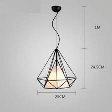 retro creative lustre suspension metal o25cm forme de diamant couleur noir blanc cage pendant light black cage pendant lighting black cage pendant