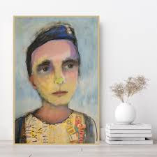 Artfully Original mixed media painting abstracted male figure fine art  painting collage