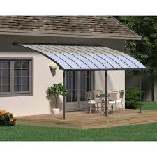 Pergola Adossee Grise Joya 25 4 M Aluminium Et Polycarbonate Palram En 2020 Eclairage De Pergola Terrasse Design Et Ombre De Pergola