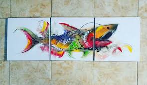 Sampai saat ini, reputasi hiu di mata manusia masih dianggap sebagai ikan ganas dan mengerikan. Lukisan Hiu Abstrak Tipe Horisontal ã…¤ã…¤ Lukisan 100 Asli Buatan Tangan ã…¤ã…¤ ã…¤ã…¤ Lukisan Ini Menggunakan Media Kanvas Dan Cat Lukis Acrylic