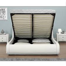 Das material hat einen leichten glanz, sodass die. Kansas Doppelbett Polsterbett Mit Gasdruckfeder Bettkasten Bett Lattenrost Kunstleder 140 X 200cm Weiss Bett Mit Bettkasten