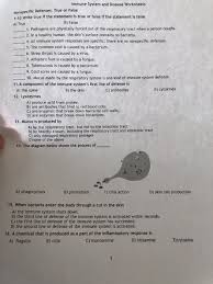 Solved Immune System And Disease Worksheets Nonspecific D Chegg Com