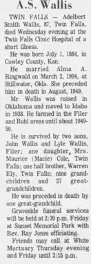 Adelbert Smith “Delbert” Wallis (1884-1972)