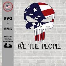 Punisher Skull Military We The People American Flag 4th Of Etsy Punisher Skull We The People Punisher