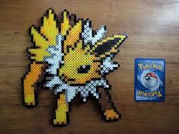 Jolteon Pokemon Perler Bead Sprite Pokemon Perler Beads Perler Beads Bead Sprite