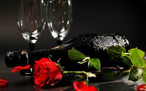 The concept of perfume wall mural. Hd Wallpaper A Bottle Of Champagne Roses Flower Flowers Wine Wine Glasses Wallpaper Flare