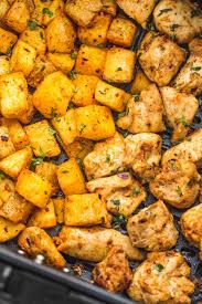 To ensure proper cooking, the oil must reach 350 f to 375 f before adding the chicken breasts. Air Fryer Chicken And Potatoes Little Sunny Kitchen