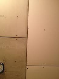 The first coat of joint compound, applies nicely in to the mesh tape, that makes a strong joint (seam). Finishing Drywall Fiber Cement Board Around Shower Diy Home Improvement Forum