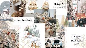 Aesthetic Wallpaper Laptop Winter Light Desktop Wallpaper Art Winter Collage Wallpaper Macbook Wallpaper