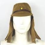 WWII WW2 Japanese Army IJA Soldier Field Wool Cap Hat With Havelock Neck  Flap XL