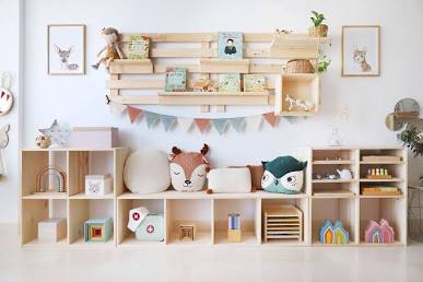 Étagère modulaire Dinamic avec 2 cubes en pin - Astideco