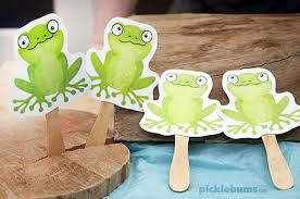 Then cut the frogs out. Five Green Frogs Printable Puppets Picklebums