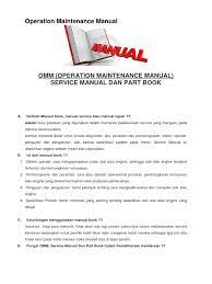 Seperti apa cara dan gunanya, yuk! Operation Maintenance Manual Pdf
