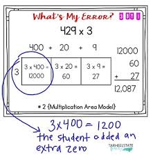 For example, if you draw 2 disks in the hundreds column, 1 disk. Multiplying With The Area Model Error Analysis Tarheelstate Teacher