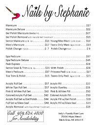 Price List 2015 Nail Salon Prices Home Nail Salon Nail Salon Names