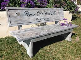 They are a fun couple. Anniversary Bench Custom Engraved Bench Whitewash Stain By Boutiquebenches On Etsy Https Www Etsy Memorial Benches Build Your Own Garage Woodworking Bench