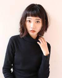 アラフォーでも前髪短めで可愛く ショートボブ ミディアムボブ特集 folk オン眉 ボブ ミディアムボブ 前髪