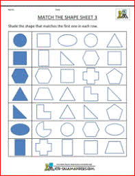 These worksheets include among others: Free Shape Worksheets Kindergarten