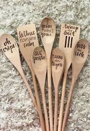 Wooden Spoons Woodburned Spoons Kitchen Decor Cooking Puns Gift For Mom Girl Gift Wood Burn Spoons Wood Burning Art Wood Burning Crafts