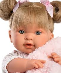 Llorens pop Alexandra met blond haar geluid en speen 42 cm