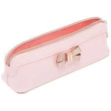 Ted Baker Lora Bow Pencil Case Pale Pink Pencil Case Pencil Case Design Makeup Bag