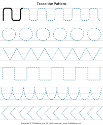 Trace the zigzag , curvy pattern. Pattern Tracing Worksheet Turtle Diary